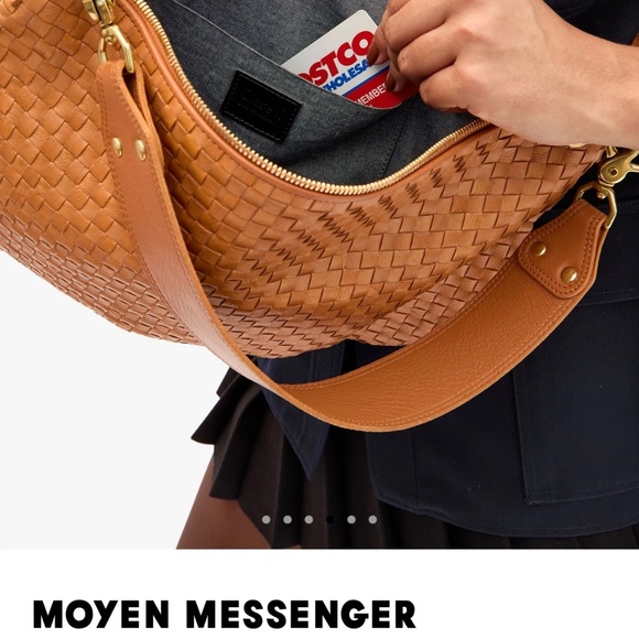 Clare V. Moyen Messenger Natural Woven Checker - Picture 12 of 13